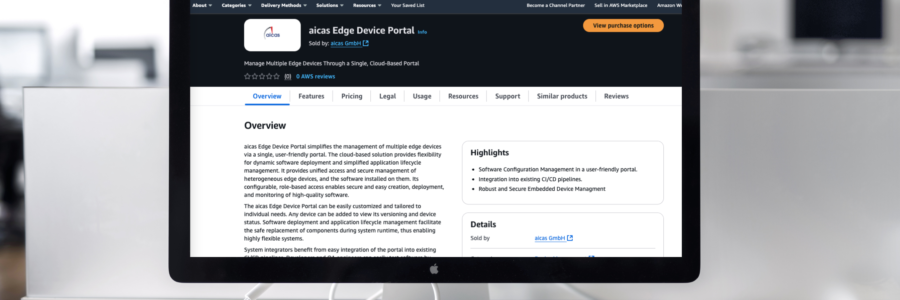 aicas Edge Device Portal (EDP) Now Available on AWS Marketplace